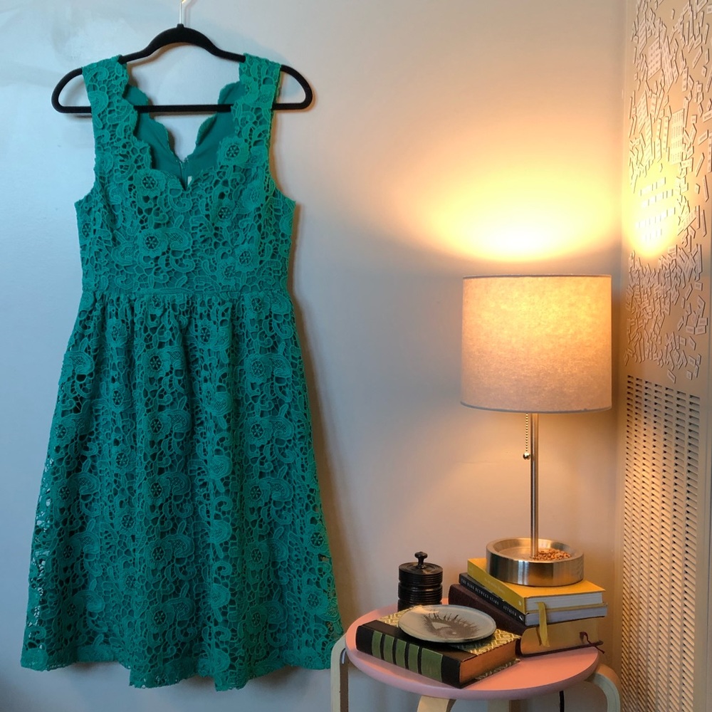 Green ModCloth Tea-Length Dress